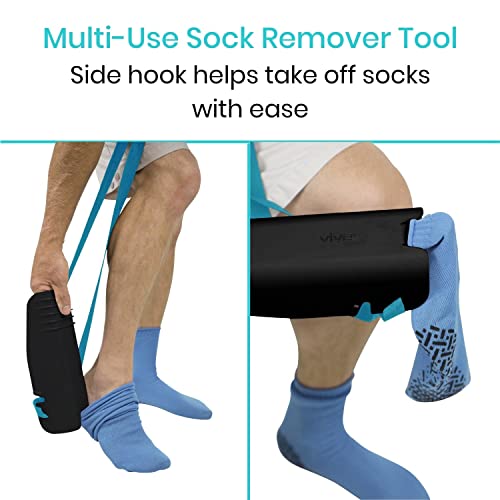 Vive Sock Aid Easy On Easy Off- Assist & Remover - Daily Living Helper | Device for Elderly - Mobility for Surgery Recovery & Disability, Compression Puller Slider, Assistance Putting On Tool Kit