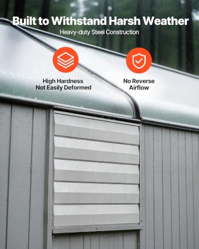 VEVOR 24 Inch Shutter Exhaust Fan Wall Mounted Automatic Louvers Silver, Sturdy Steel Housing, Low Noise, AC Motor, 7030 CFM Ventilation and Cooling for Attic, Garage, Barn, Greenhouse, Workshop | Wall Mounted Attic Fan Automatic Shutter, AC Motor, Heavy-