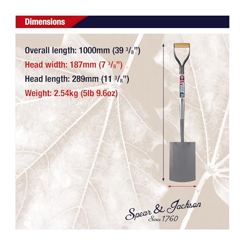 Spear & Jackson Neverbend Professional Digging Spade – Heavy-Duty Forged Carbon Steel Garden Spade for Tough Soil and Precision Digging - style: Digging Spade