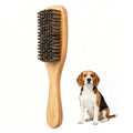 Boar Bristle Dog Brush for Short Haired Dogs, Natural Wooden Grooming Tool, Reduce Shedding, Detangle & Massage Sensitive Skin, Grooming to Calm Dogs & Build Pet Owner Bonding (Peach wood) - color: Peach wood