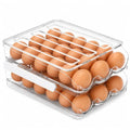 36 Egg Dispenser For Refrigerator, Egg Tray For Refrigerator, Automatic Rolling Egg Holder For Fridge, BPA-Free Clear Egg Tray. - size: 2 Layers Holder 36 Eggs