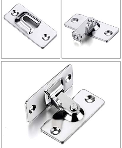 Door Hasp Latch 90 Degree, Stainless Steel Safety Angle Locking Latch for Push/Sliding/Barn Door, Satin Nickel