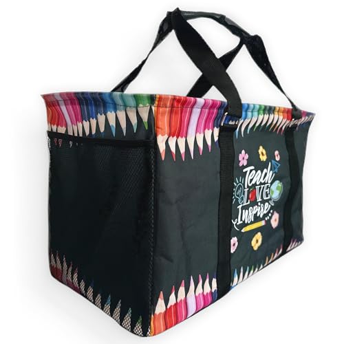 Large Collapsible Tote - color: Teach Love Inspire