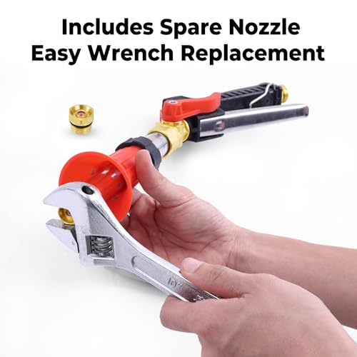 Heavy Duty Adjustable Spray Gun, 3/8"Brass Hose Barb, Agricultural Spray Gun-Up to 5.5GPM, 400 PSI