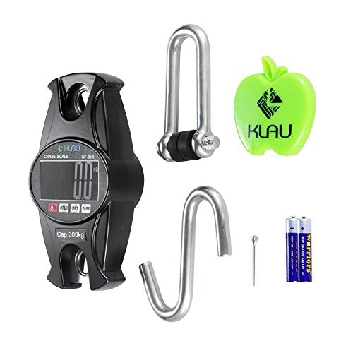 Klau SF-918 Digital Hanging Crane Scale, Black, 300 Kg / 600 lb | High Precision Sensor, Heavy Duty, For Home Factory Hunting - color: Black