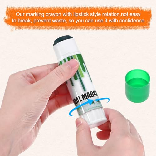 M METERXITY 5-Pack Livestock Marker, 11.6 Cm/4.6 Inches Medium Animal Crayons for Pig/Cattle/Cow/Sheep Supplies, Farming Livestock Marking Crayons [Green] - color: Green