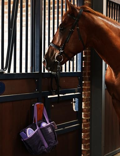 Horse Grooming Tote Bag, Waterproof Grooming Organizer with Multiple Pockets for Brushes & Tools, Stable & Show Use Purple - color: Purple