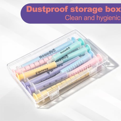 Baby Medicine Dispenser 5ML/10ML Syringe For Children,Oral Syringes, Liquid Plastic Syringe Without Needle,Leak proof Dosing Tools,5 Uniquely Colour Syringes - 10 Pack - size: 5ML+10ML-10Pack