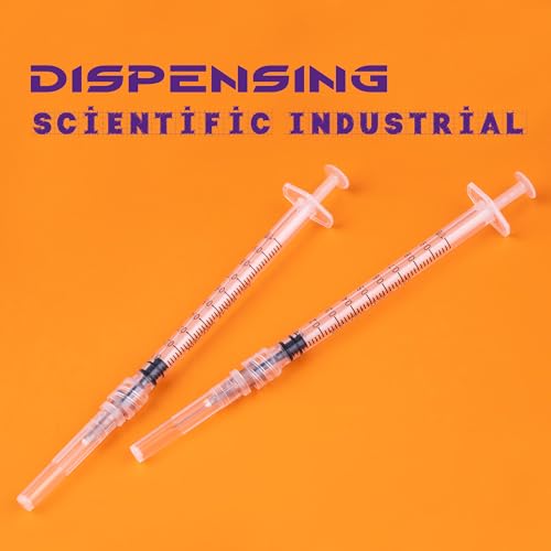 1ml Syringes with Needle 27G Needle 1/2 Inch Disposable Small Syringe for Liquids, Individually Wrapped, Pack of 100 - size: 1ML-27G 1/2"