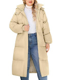 HEEKPEK Womens Plus Size Winter Coats Long Puffer Jackets Hooded Quilted Water Repellent Warm Trendy Parka Outerwear 2025 - color: Khaki, size: XX-Large Plus