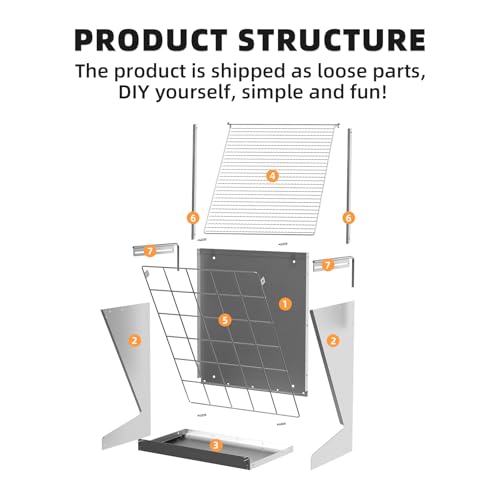 Wall Mount Hay Rack, 2 in-1 Goat Hay Feeder with Hook, 19 Gallons Heavy Duty Galvanized Wall Hay Rack, Livestock Feeder with Adjustable Distance, Easy to Install, Hay Feeder for Goats, Sheep, Horse - size: with top cover