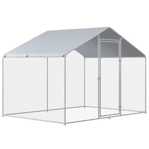 TOLEAD Large Metal Chicken Coop Upgrade Tri-Supporting Wire Mesh Chicken Run,Chicken Pen Walk in with Water-Resident and Anti-UV Cover,Duck Rabbit House Outdoor（79.2" L x 120" W x 76.8" H） - size: 79.2"L x 120.0"W x 78.0"H