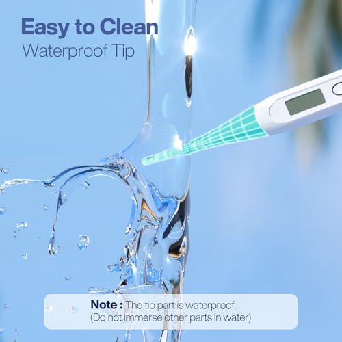Boncare 10 Seconds Oral Thermometer for Adults and Kids, Blue Green | Accurate & Safe, Rectal Digital Thermometer for Baby, Fever Alarm - color: Blue Green