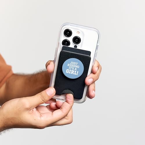 Just Kidding It's a Girl Pink Gender Reveal Party Supplies PopSockets PopWallet for MagSafe - style: Magnetic PopWallet
