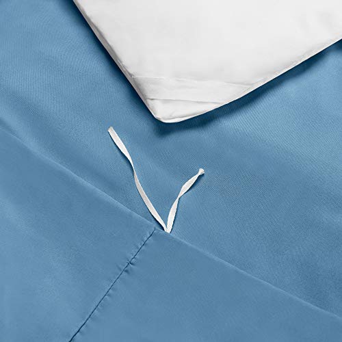 Clara Clark Duvet Cover Ultra Soft Double Brushed Microfiber - Comforter Cover with Button Closure and 2 Pillow Shams, Blue Heaven, Twin - 68"x90" - color: Blue Heaven, size: Twin