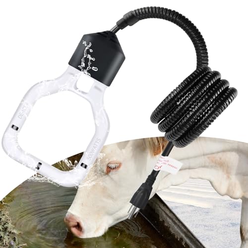 Kardeep 500W Bird Bath Heater, Cast Aluminum Submergible Stock Tank Heater De-icer Thermostatic Control Chicken Water Heater, Bird Bath Deicer for Winter Livestock