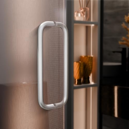 BRIXWELL Straight Back-to-Back Pull Handle Aluminum Material, Brushed Stainless Steel Finish, 11" Total Length, 10" Center-to-Center, 1" Diameter, 3-1/4" Projection - color: Brushed Stainless Steel, size: 11 Inch