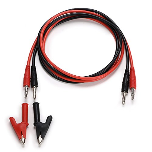 Sumnacon 4 in 1 Banana Plug Alligator Clip Pure Copper Fork Test Lead | 1000V/15A Multimeter Flexible Test Lead Wire Cable With Protective Jack Copper Clamps for Electrical Testing,3.3 Ft - size: 3.3 ft