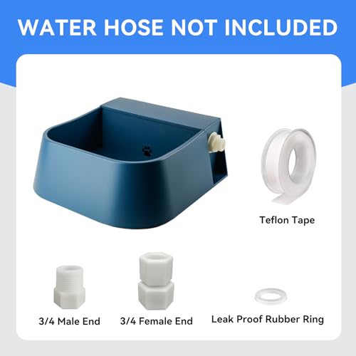 LESYPET Automatic Water Dispenser for Dogs, 68 oz Outdoor Dog Drinking Water Bowl for Chicken Livestock, Auto Filling Waterer for Pets & Livestock - size: 68 oz - Bowl