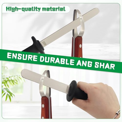 Hoof Knife with Sharpener Double-Ended Farrier Hoof Trimmer with Wooden Handle for Horses, Cows & Farm Livestock