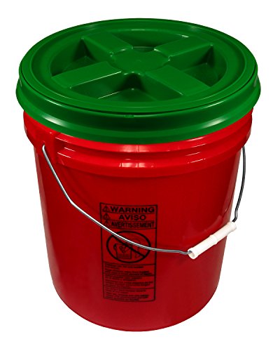 Red 5 Gallon 90 mil Bucket with Gamma Seal Lid (Green) - color: Green