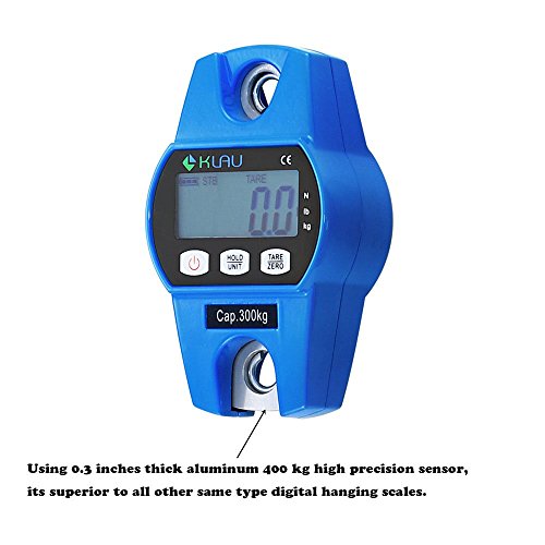 Klau Mini OCS-L Industrial Crane Scale, Blue, 300 kg / 600 lb | Digital Hanging Scale, Indoor Farm Factory Outdoor, Weighing - color: Blue