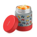 Bentgo Kids Stainless Steel Leak-Proof Food Jar for Hot or Cold Food | 11 fl oz Double Insulated Container with Removable Silicone Bumper, Dishwasher Safe, Easy Open Lid, Ages 3+ (Trucks) - color: Trucks