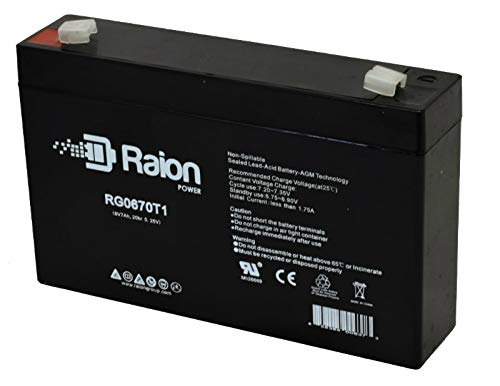 Raion Power 6V 7Ah Compatible Replacement Rechargeable AGM Battery for Zareba ASB5-2 Solar Fence Energizer