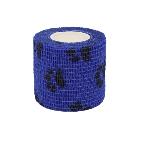 Self Adhesive Bandage Wrap Animal Cohesive Bandage Self Adherent Wrap First Aid Tape for Dogs Cats Horses Birds & Wrist Healing Ankle Sprain (2 Inch Blue Paw 6 Rolls) - color: 2 Inch Blue Paw 6 Rolls