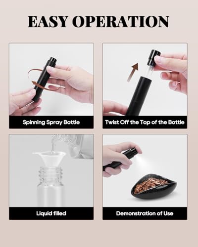Ceramic Espresso Dosing Cup, 10ml Spray Bottle & 15ml Spoon | Coffee Dosing Cup Set, 304 Stainless Steel Measuring Spoon with Wooden Handle - color: Ceramic Cup + Spray Bottle + Spoon, size: 3 Pack