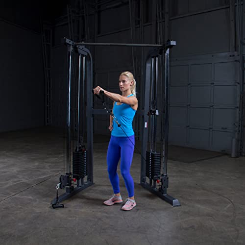 Body-Solid Powerline Cable Crossover Exercise Machine for Home & Commercial Gym, Functional Training Center with Dual Weights Stack for Cable Workout - style: 210lbs. Dual Weight Stack