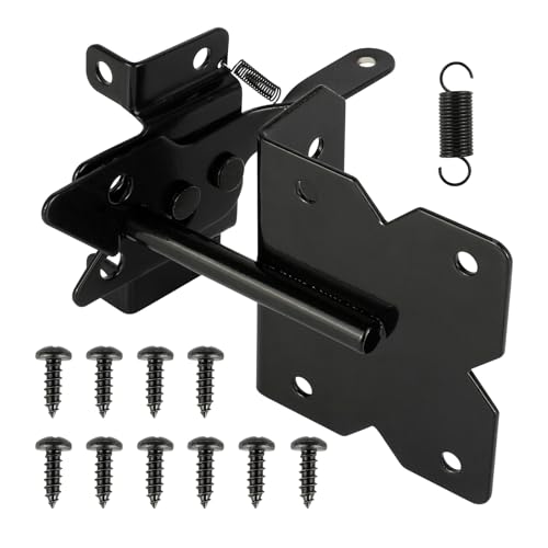 5-1/2" Mini Self-Locking Gate Latch for Wooden Fence,(Door Gap ≥ 0.7in),Stainless Steel, Post Mount Automatic Gate Lock Gravity Door Latch Hardware for Outdoor Garden, Metal Gates Vinyl Fence