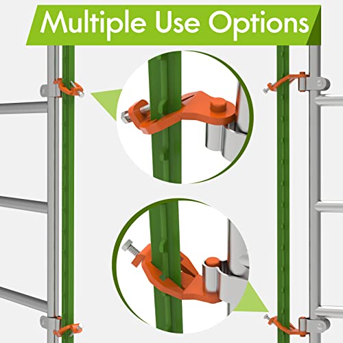 T-Post Gate Hinge Pins - Heavy Duty Gate Hanger, Hang a gate from a Metal T Post, Steel Gate Hinges Target Hanger for Farm Gate, Garden & Backyard Gate, Easy to Install (Patent) - color: Orange