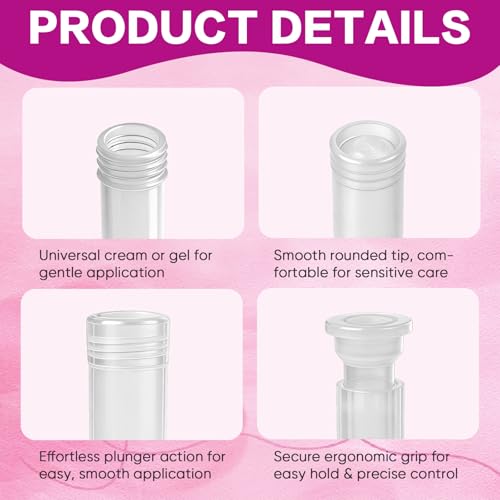16 Pcs Disposable Vaginal Cream Applicators with Dosage Markings | Hygienic Individually Wrapped, Threaded Suppository Applicators for Women, Fits Most Vaginal Creams, Gels & Lubricants - size: 16 Pack