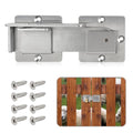 Double gate Latch with Padlock Holes, gate Latch for Wooden Fence,4mm Heavy Duty gate Latch,Adjustable barn Door Latch for Sliding and Swing Open Door