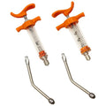 2Pcs Reusable Goat Drench Syringe with 2 Detachable Metal Drench Nozzles | Adjustable Dosage Drench Gun for Sheep, Pig, Cattle, Dog, Cat, Goat Feeding,Livestock Supplies 10ml and 20ml