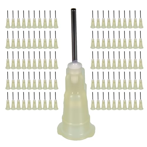 100pcs 19G blunt tip glue dispensing nozzles Blunt-nosed needle glue applicator, used for applying industrial liquids, adhesives, inks, perfumes, lip glosses.0.5 inches - size: 19G 100pcs