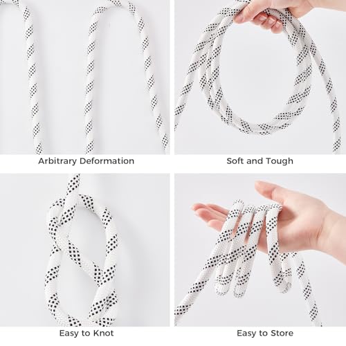 1/2 Inch 100ft Double Braided Polyester Arborist Rope, Heavy Duty Nylon Rope for Anchor, Tree Work, Cargo, Pulling, Sailing - size: 1/2in x 100ft, style: White