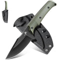 Purple Dragon Fixed Blade Knife - Full Tang Hunting Knife Green | Kydex Sheath, Forged from a Single Piece of D2 Steel, G10 Handle, Gift Box - size: 3 inch