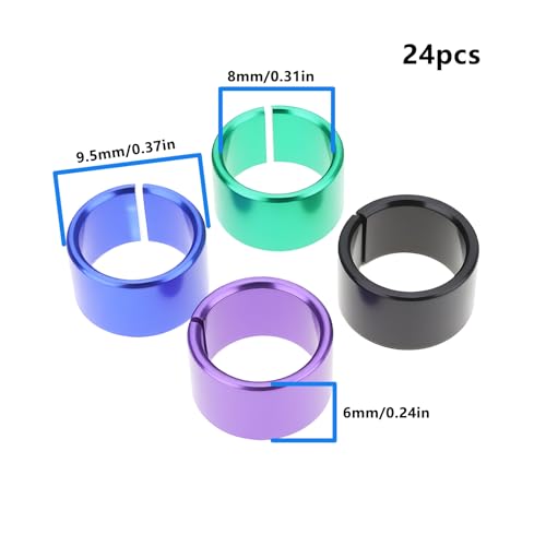 OTOTEC 24PCS Bird Leg Bands Aluminum 8mm Inner Diameter 9.5x9.5x6mm Compatible with Birds and Small Poultry