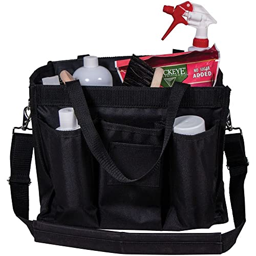 Dura-Tech Smartchoice Grooming Tote | Color Black | Ultimate Stable Organizer | Dirt-Control Feature | Easy Carry Design | Sturdy 600D Poly Material - color: Black