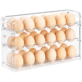 Clear Egg Holder for 36 Eggs, Egg Storage for Refrigerator, PET Egg Container for Kitchen Countertop, Egg Dispenser, Egg Tray