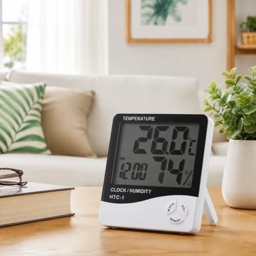 Digital Hygrometer & Thermometer – Indoor Temperature and Humidity Monitor, Mini Room Sensor for Home