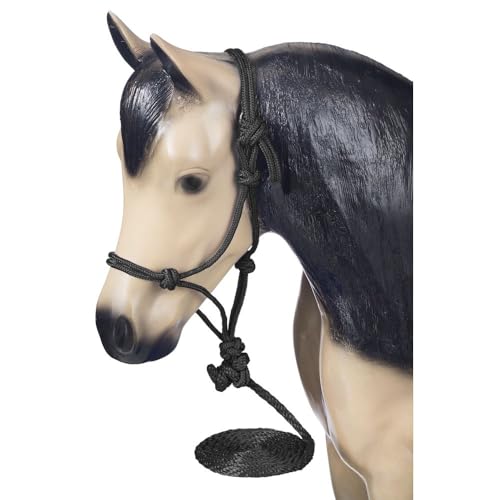Tough1 Miniature Poly Rope Halter with Lead - color: Black, size: Medium