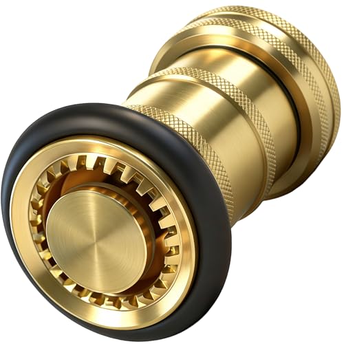1" NPSH/NPT Brass Fire Hose Nozzle | Heavy Duty Adjustable Spray Jet Fog Nozzle, Constant Flow Industrial Firefighter Nozzle, 36 GPM, 100 PSI - size: 1"NPSH