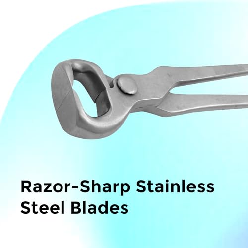 15" Curved Hoof Nipper, Carbon Steel & Chrome Vanadium Farrier Tool for Horses – Durable, Sharp & Rust-Resistant - size: 15"Curved Hoof Nipper