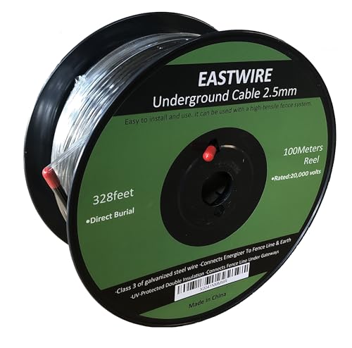 2.5mm 328ft Direct Burial Electric Fence Double Insulated Wire | Electric Fence Double Insulated Underground Hard Cable 100meters - size: 100meters/328ft, style: 2.5mm