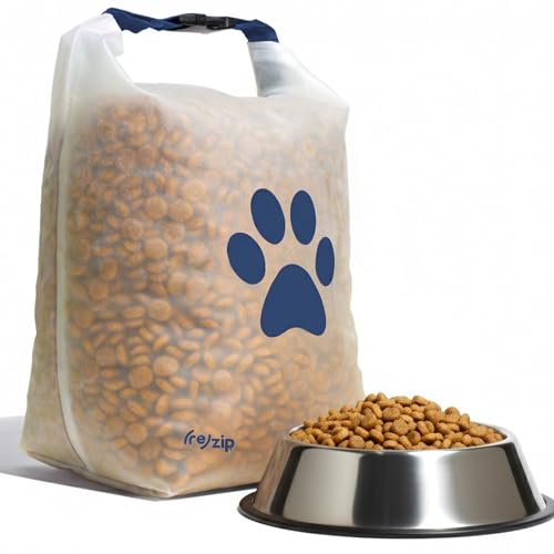 (re)zip Large Pet Food Travel Bag & Kibble Carrier, 40-Cup Roll Top, Cobalt | Water-resistant, BPA-free, food-grade. Freshness seal for camping, boarding and travel. Holds up to 11 lbs of kibble. - color: Cobalt Blue, size: 40 Cup