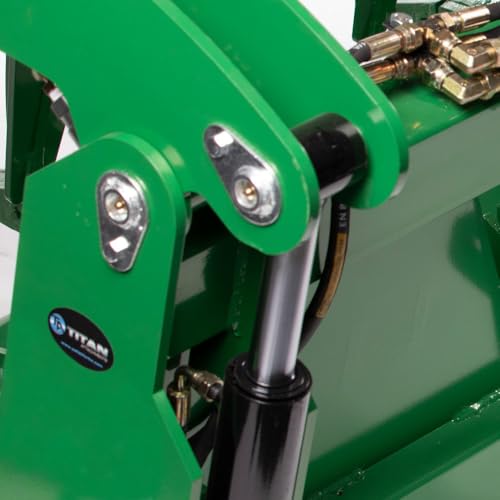 Titan Attachments Extreme Root Grapple Rake Attachment, Global Euro Connection, Heavy-Duty Rake Attachment, Twin 3,000 PSI Cylinders, Replaceable Forged Steel Teeth - size: Rake Length: 72"