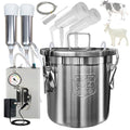 12L Cow Milking Machine with Pressure Gauge (Pro Model) and Goat Teat Cup (Tube Included)